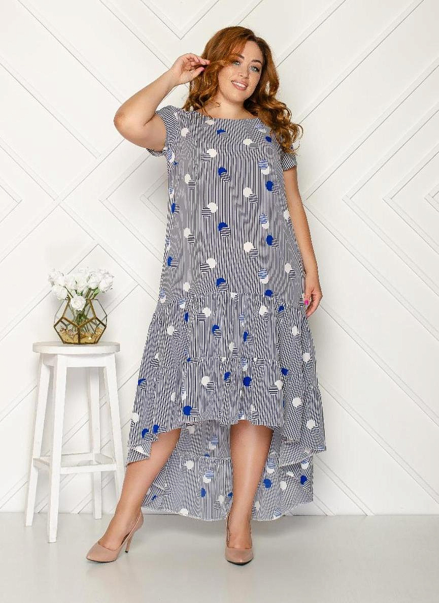 Платье А силуэта в полоску
