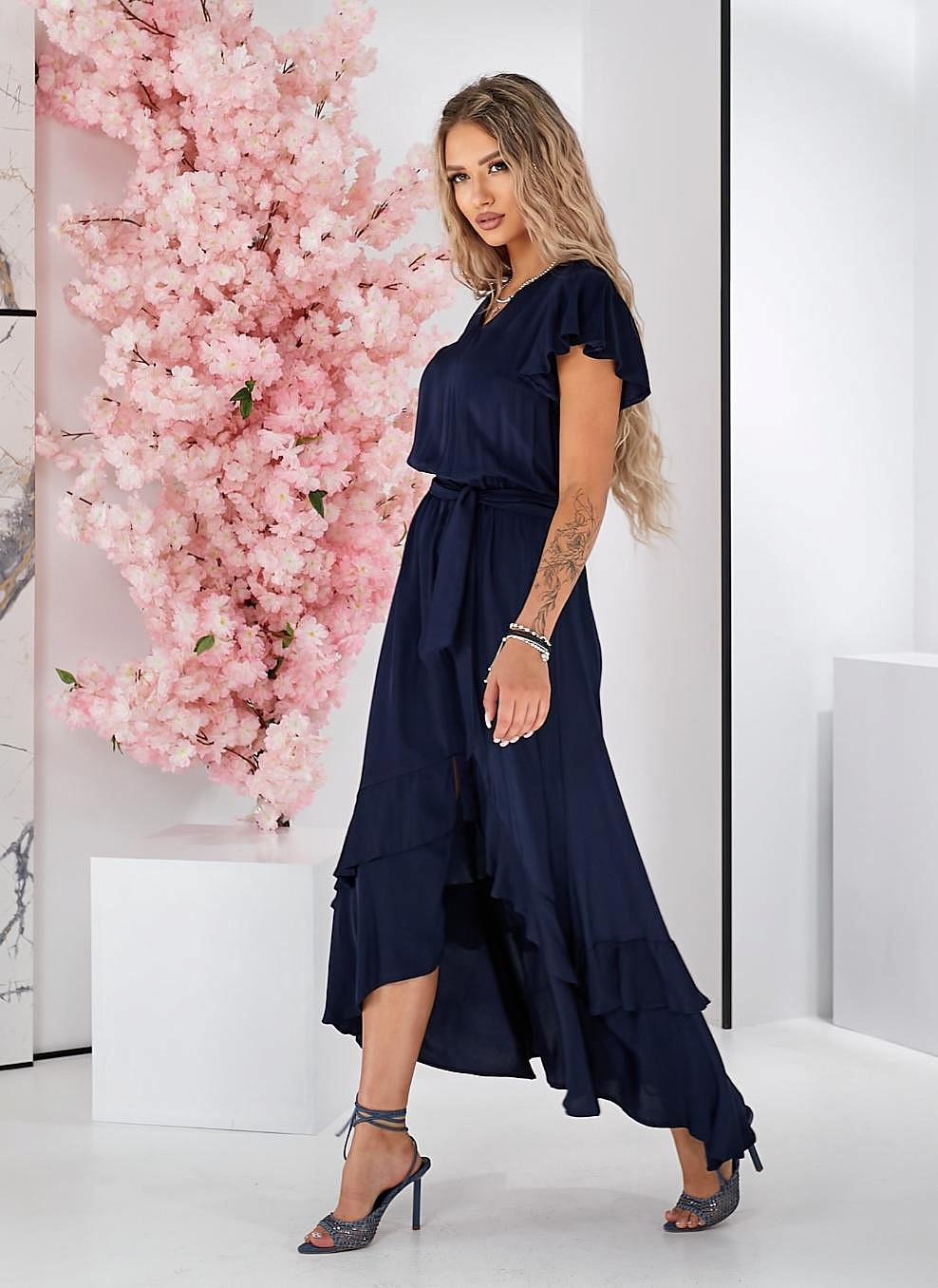 Женское платье с атласного штапеля