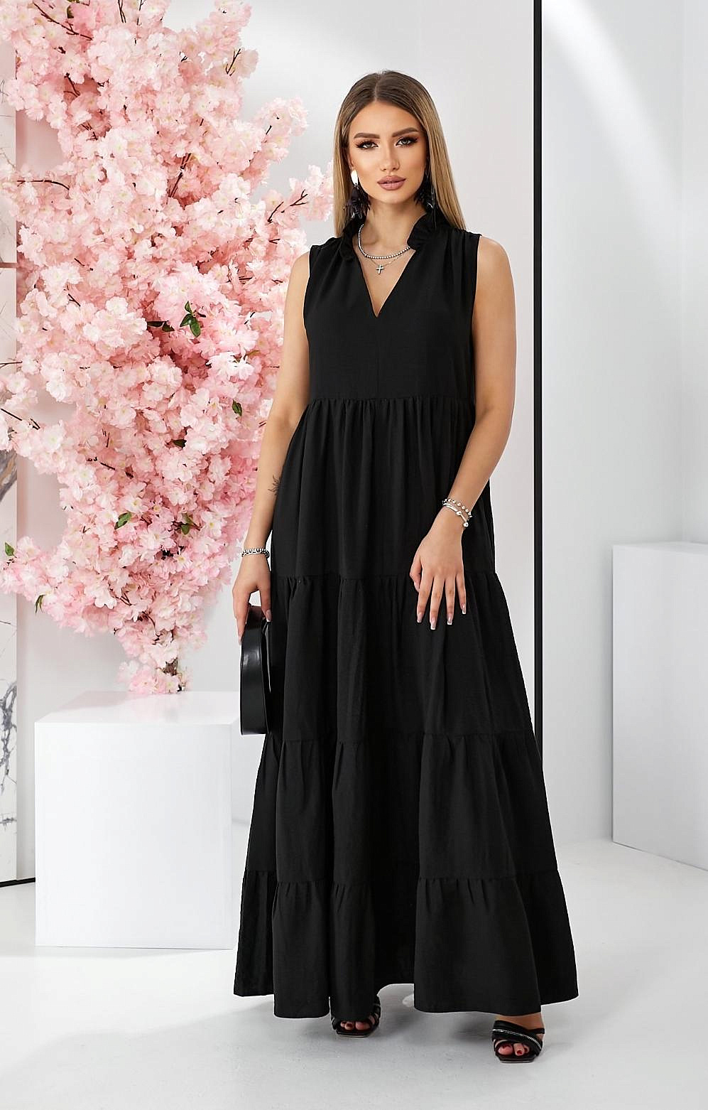 Женский летний сарафан в пол ярусный