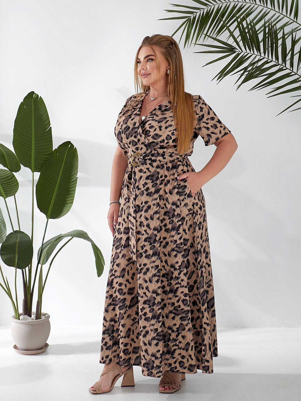 Женское длинное платье в пол на запах