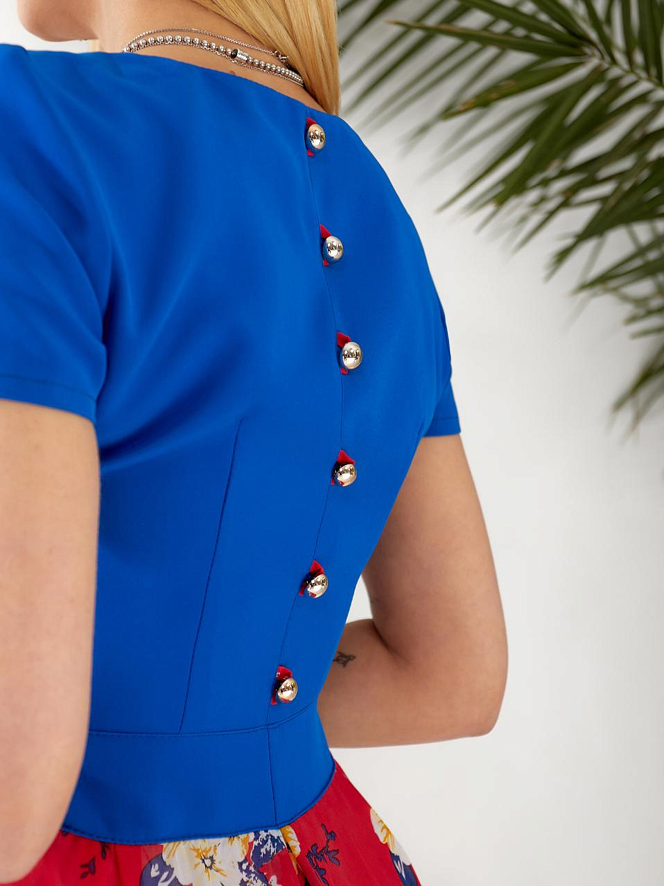 Женское платье комбинированное с шифоном