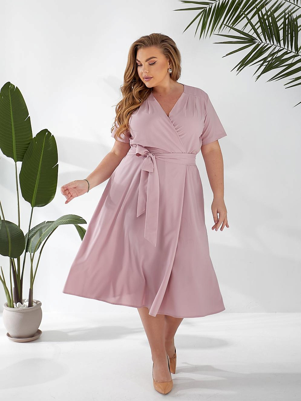 Женское платье клеш однотонное