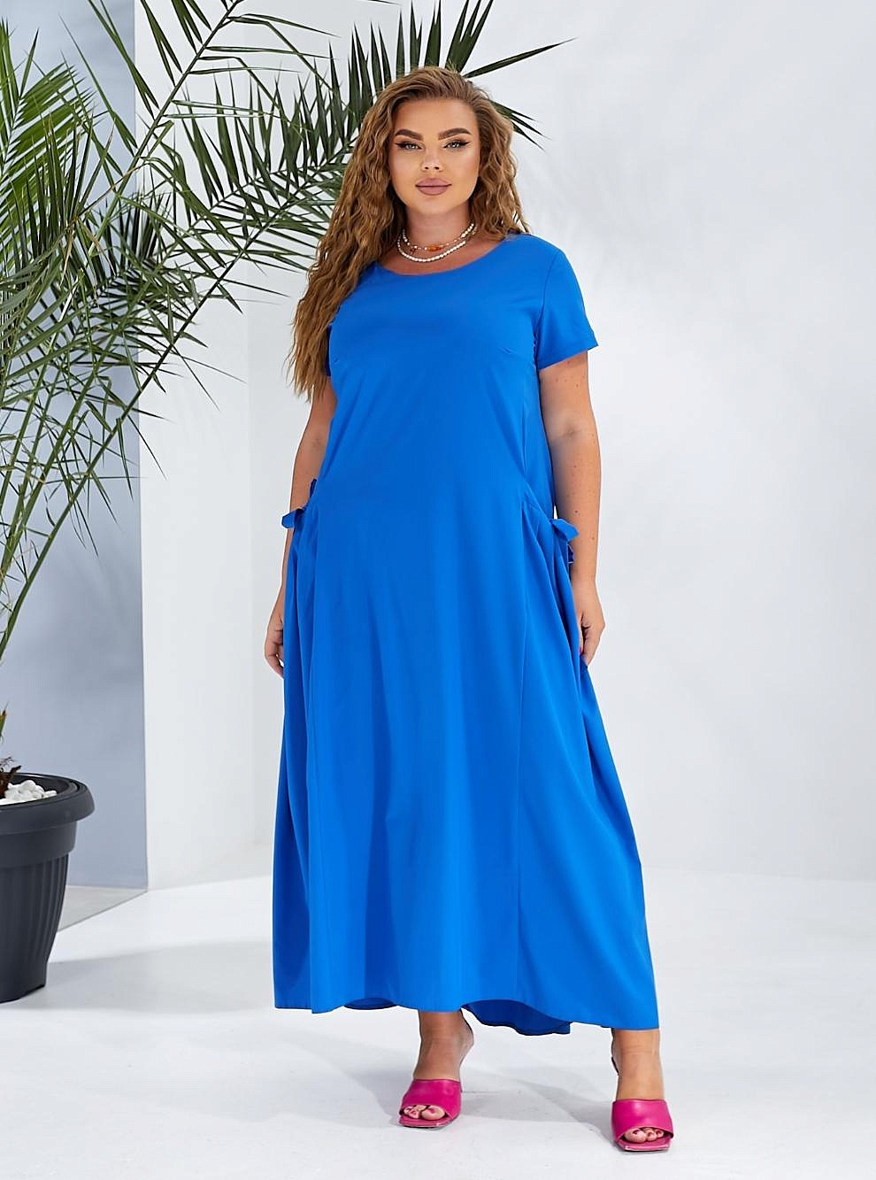 Женское платье однотонное в пол